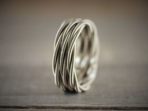 String Rings, Guitar String Jewelry, Guitar String Bracelet, Vintage Spoon Rings, String Jewelry, Gift For Musician, Guitar Gifts, Customizable Jewelry, Old Rings