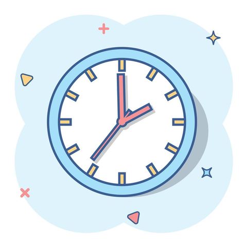 Cartoon clock timer icon in comic style. Time sign illustration pictogram. Watch splash business concept. Time Illustration Clock, Clock Cartoon Image, Time Icon Clock, Iphone Esthetics, Timer Icon, Cartoon Clock, Clock Illustration, Clock Clipart, Time Clipart