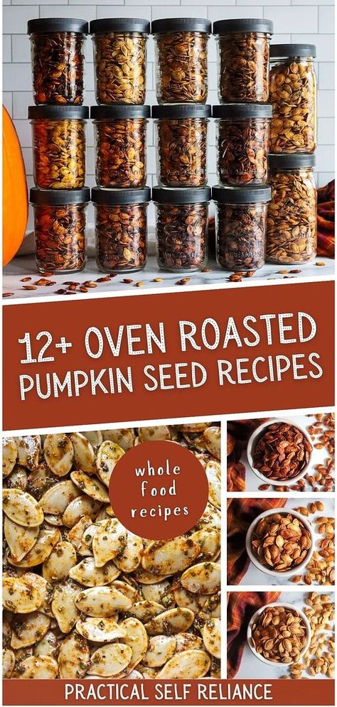 Explore our 12+ oven roasted pumpkin seeds recipes, showcasing easy whole food recipes at their best. Roasting pumpkin seeds is a delightful way to enjoy a healthy, homemade snack this fall. It's a tradition that complements a self sufficient lifestyle beautifully. Find more easy whole food recipes, pumpkin recipes, and healthy fall recipes at practicalselfreliance.com. Easy Whole Food Recipes, Oven Roasted Pumpkin, Family Pumpkin Carving, Oven Roasted Pumpkin Seeds, Best Pumpkin Seed Recipe, Roasting Pumpkin Seeds, Pumpkin Seed Recipes Roasted, Pumpkin Seed Recipe, Roasting Pumpkin