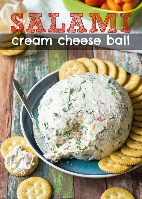 Salami Cream Cheese Ball Salami Cream Cheese, Cream Cheese Ball, Ww Food, Chipped Beef, Ball Recipes, Cream Cheese Dips, Quick And Easy Appetizers, Cheese Ball Recipes, Dips And Spreads