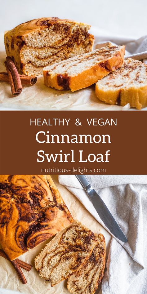 Vegan Cinnamon Swirl Loaf - Nutritious Delights Cinnamon Swirl Loaf, Vegan Loaf, Oatmeal Cinnamon, Cinnamon Swirl Cake, Healthy Cinnamon Rolls, Bread Sweet, Cake Form, Cinnamon Swirl Bread, Vegan Baking Recipes