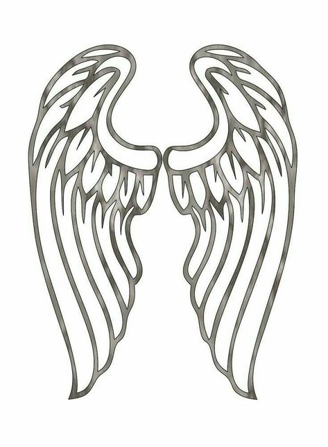 Winged Stencil, Alas Tattoo, Angel Wings Drawing, Diy Angel Wings, Angel Wings Wall Decor, Angel Wings Art, Diy Angels, Angel Wings Wall, Wings Drawing