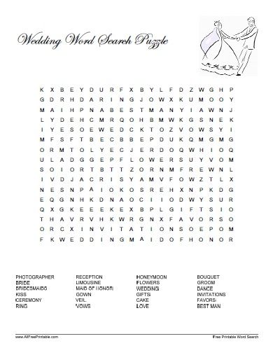 Wedding Word Search, Wedding Reception Program, Jumbled Words, Wedding Activity, Free Printable Games, Classroom Activity, Free Wedding Printables, Printable Puzzles, Wedding Activities