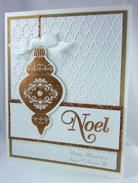 Elegant Ornament by discoverstampin - Cards and Paper Crafts at Splitcoaststampers Winter Karten, Stampin Up Anleitung, Stamped Christmas Cards, Christmas Card Ornaments, Ornament Card, Christmas Card Inspiration, Homemade Christmas Cards, Stampin Up Christmas Cards, Embossed Cards