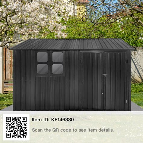 Outdoor Garden Storage, Apex Roof, Outdoor Storage Shed, Steel Sheds, Metal Storage Sheds, Lockable Storage, Garden Storage Shed, Garage Shed, Grey Exterior