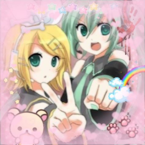 Rin And Miku, Kawaiicore Pfp, Cutecore Pfps, Cutecore Icons, Scary Images, Kawaii Core, Romantic Manga, Old Anime, Yandere Simulator