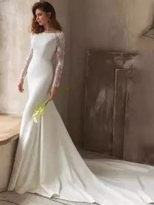 Wedding Dress Dramatic, Twilight Wedding Dresses, Bateau Wedding Dress, Long Sleeve Wedding Dress Lace Mermaid, Twilight Wedding, Wedding Dress White, Mermaid Wedding Dresses, Beach Bride, Backless Wedding