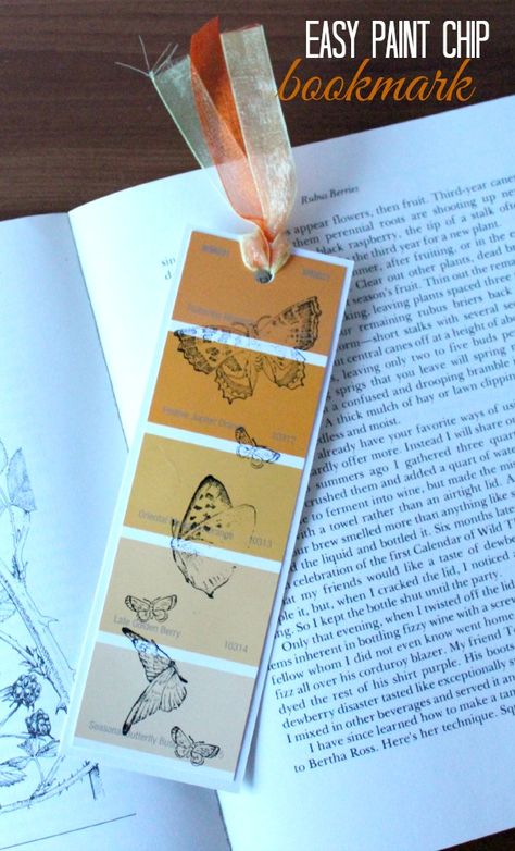 Paint Chip Bookmarks, Paint Chip Cards, Paint Chip Crafts, Paint Chip Art, Chip Art, Handmade Bookmarks Diy, Crafts For Teens To Make, Creative Bookmarks, Bookmark Craft