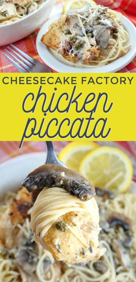 Cheesecake Factory Chicken Piccata Recipe, Cheesecake Factory Chicken Piccata, Cheesecake Factory Copycat Recipes Chicken, Copycat Restaurant Recipes Cheesecake Factory, Cheesecake Factory Copycat Recipes Pasta, Copycat Cheesecake Factory Recipes, Chicken Piccata Cheesecake Factory, Chicken Piccatta, Cheesecake Factory Copycat Recipes