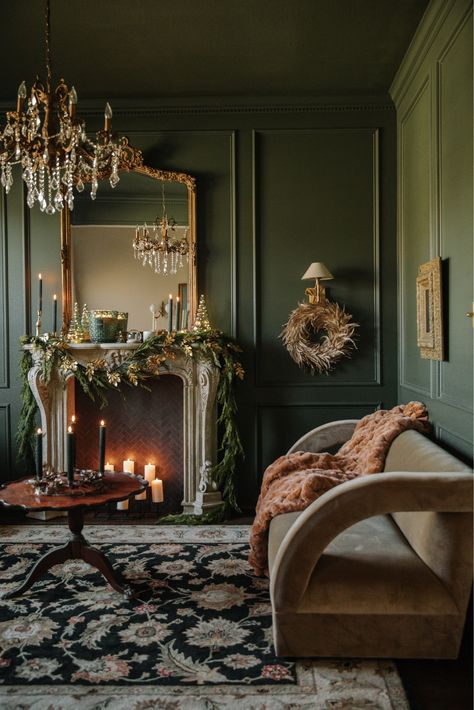 Moody Interior Design, Feather Wreath, Traditional Holiday Decor, Moody Interiors, Anthropologie Home, Gold Candle Sticks, Window Curtain Rods, Holiday Home Decor, Black Rug