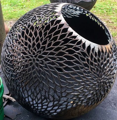 Fire Pit Sphere, Fire Pit Gallery, Outdoor Brunch, Fire Pit Art, Metal Fire Pit, Cool Fire Pits, Fire Pit Bowl, Fire Pit Designs, Fire Pit Patio