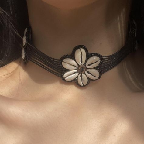 Cowrie Shell Flower Beaded Choker Necklace Perfect... - Depop Shell Flowers, Beaded Choker Necklace, Cowrie Shell, Adjustable Necklace, Shell Necklaces, Beaded Choker, Flower Necklace, Beaded Flowers, Choker Necklace