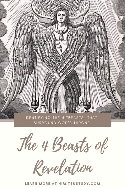 Who are the 4 beasts John sees in Revelation and do we see them anywhere else in the Bible? “And before the throne there was a sea of glass like unto crystal: and in the midst of the throne, and round about the throne, were four beasts full of eyes before and behind”. (Revelation 4:6) #revelation #heaven #angels #cherubim #seraphim #godsthrone Revelation Verses, Heaven Angels, Beast Of Revelation, Revelation Bible Study, Study Topics, Revelation 4, Revelation Bible, End Times Prophecy, Book Outline