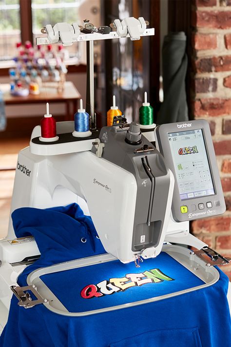 Ideal for embroidery enthusiasts transitioning from flatbed sewing machines to home business embroidery, we have our Entrepreneur One PR1X Single-Needle Embroidery Machine! 🧵✨ With 495 built-in patterns and 33 fonts, plus precision accuracy from the Crosshair 2-Point Positioning Laser, the PR1X is the go-to for empty-nesters and side hustlers. Tap through to learn more. Brother Label Maker, Mens Sewing, Brother Sewing Machine, Mens Sewing Patterns, Brother Embroidery Machine, Alphabet Style, Brother Sewing Machines, Empty Nesters, Photo Scan