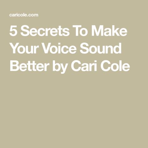 How To Make Voice Sound Better, How To Make Your Voice Sound Better, Choco Lava, Chin Tuck, Learn Singing, Voice Lesson, Tone Of Voice, Vocal Coach, Lava Cake