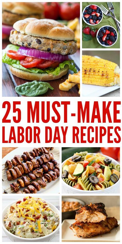 Looking for some delicious recipes for labor day? Check out our 25 Must Make Labor Day Recipes here! Labor Day Meals, Labor Day Food Ideas, Labor Day Recipes, Bbq Meals, Labor Day Bbq, Patriotic Treats, Tailgate Parties, Hosting Parties, Food Holidays