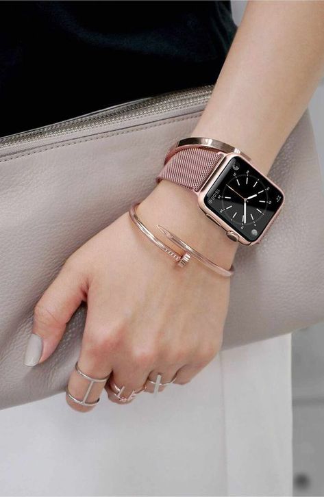 Apple Watch Bands Fashion, Apple Watch Bands Women, Apple Watch Fashion, Rose Gold Apple Watch, Trendy Watches, Gold Apple Watch, Apple Watches, Smartwatch Women, Gold Apple