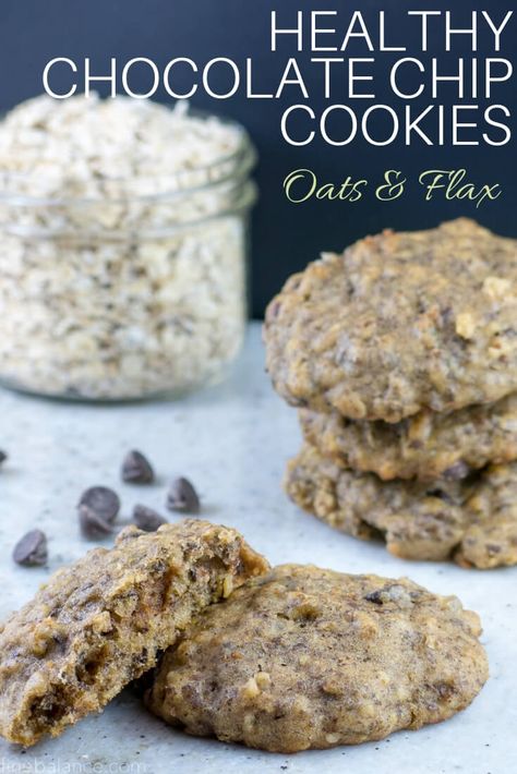 Flaxseed Cookies, Flax Cookies, Flaxseed Meal, Healthy Cookie, Healthy Chocolate Chip Cookies, Lunchbox Treats, Healthy Chocolate Chip, Flax Seed Recipes, Flax Seeds