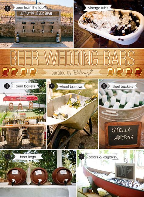 Ideas for Setting Up a Wedding Beer Bar! Don't know what to do? Get these creative ideas now! Beer Display Ideas Party, Beer Station Wedding, Bar Ideas For Wedding Receptions, Beer Display Ideas, Beer Presentation, Wedding Beer Station, Beer Bar Wedding, Creative Display Ideas, Whiskey Bars