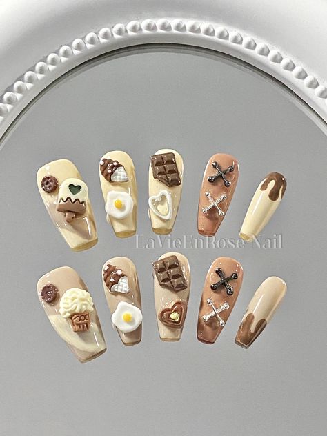 Clear Acrylic Nails, 3d Nails, Coffee Beans, Clear Acrylic, Acrylic Nails, Nail Art, Nails