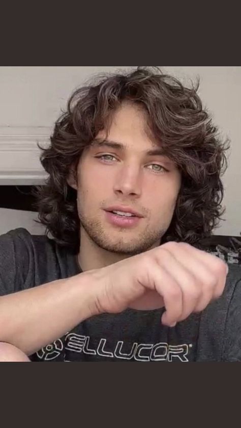 Mens Long Layered Haircut Curly, Men Shoulder Length Hair Curly, Mens Surfer Hairstyles Curly, Guys Long Curly Hairstyles, Guys Medium Length Hair Wavy, Male Medium Length Hairstyles Wavy, Longer Curly Mens Hair, Longish Curly Hair Men, Guys Curly Haircut Long