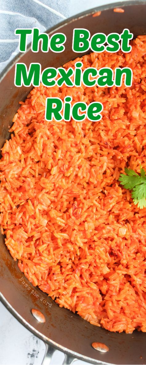 This simple one pot Authentic Mexican Rice is the perfect side dish to any Mexican meal. It's easy to make and tastes delicious! Reheats well & tastes great! #sidedish #rice #mexicanrice #authenticrice #spanishrice #recipe #numstheword #mexican #mexicansidedish #ricedish #easymexicanrice Easiest Mexican Rice, Mexican Jasmine Rice Recipe, Mexican Rice With Cheese, Mexican Fideo Rice, How To Make Homemade Mexican Rice, Spanish Rice Authentic Mexican Recipes, Copycat Mexican Rice, Fast Mexican Rice, Spanish Rice Authentic