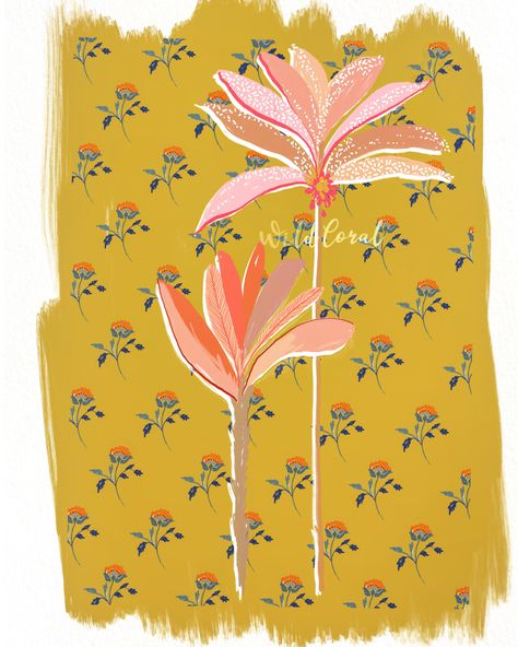 Indian Block Print Pattern, Palm Illustration, Block Print Pattern, Jungle Boogie, Blank Screen, Colour Theory, Indian Block Print, 100th Day, From Instagram