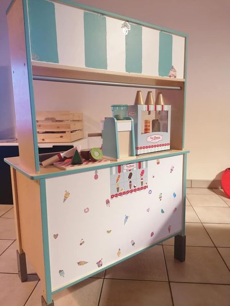 6 IKEA DUKTIG hacks that are NOT play kitchens - IKEA Hackers Ikea Kitchen Ice Cream Stand, Ikea Toy Kitchen, Ikea Play Kitchen Hack, Ikea Kids Kitchen, Ikea Play, Ikea Toys, Black Chalkboard Paint, Ikea Play Kitchen, Ikea Duktig