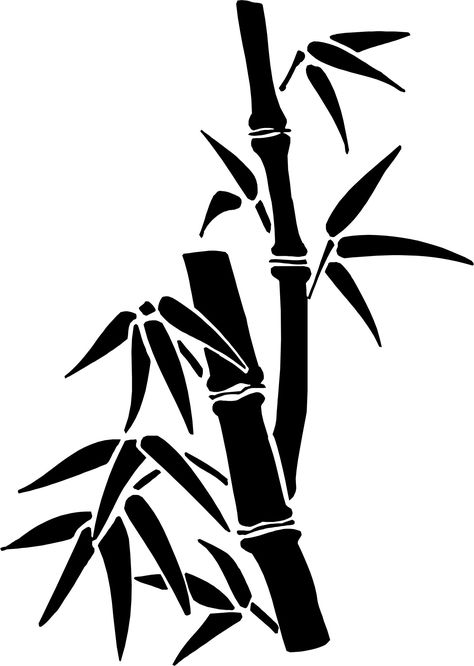 bamboo Pola Stensil, Bamboo Drawing, Bamboo Trees, Chinese Bamboo, Bamboo Art, Bamboo Tree, Stencil Patterns, Stencil Art, Silhouette Art