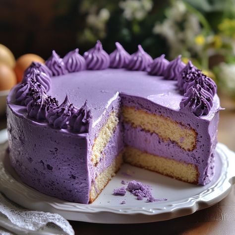 💜 "Delight in the creamy, sweet, and colorful Yema Cake with Ube—a dessert that’s sure to impress!" 💜🍰 #YemaCake #UbeDesserts Yema Cake with Ube Ingredients: For the Cake: Ube flavoring (1 tsp) All-purpose flour (1 ½ cups) Baking powder (1 tsp) Eggs (4, separated) Sugar (¾ cup) Milk (½ cup) Butter (¼ cup, melted) For the Yema Frosting: Egg yolks (3) Condensed milk (1 can) Butter (¼ cup) Ube extract (optional) Instructions: Preheat oven to 350°F (175°C). In a bowl, sift flour and baking ... Ube Extract, Can Butter, Yema Cake, Ube Cake, Canned Butter, Colorful Food, Instagram Recipes, Egg Yolks, Trending Recipes