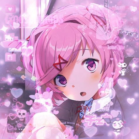 Natsuki Cutecore, Literature Club Natsuki, Doki Doki Literature Club Natsuki, Pink Edit, Sayaka Miki, Doki Doki Literature Club, Scene Core, Soft Pink Theme, Kawaii Core