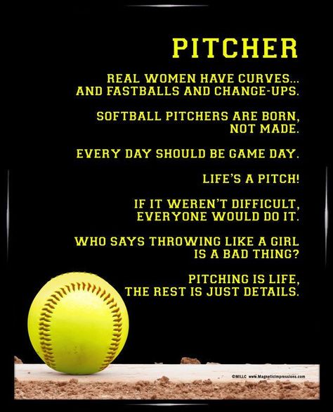 Softball Pitcher Quotes, Pitcher Quotes, Inspirational Softball Quotes, Softball Sayings, Sports Quotes Softball, Softball Things, Softball Crafts, Softball Pitcher, Softball Ideas