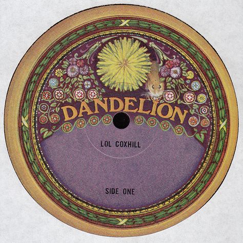 Dandelion UK LP record label, 1971 by Ron-Kane, via Flickr Gramophone Record, Illustration Software, John Peel, 78 Rpm Records, Center Labels, Vinyl Covers, Old Records, Old School Music, Record Covers