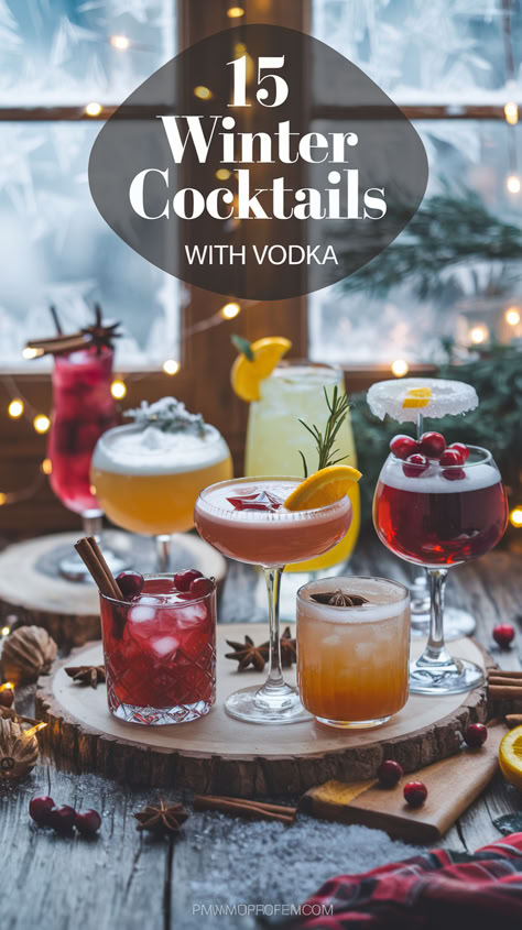 "Discover 15 delightful winter cocktails with vodka perfect for your holiday  celebrations! From festive Christmas party mocktails to big batch  cocktails, these recipes are ideal for winter gatherings. Enjoy refreshing  cranberry fizz cocktails and seasonal vodka-based Christmas cocktails that  will impress your guests. Elevate your Christmas dinner with these  easy-to-make winter alcoholic drinks for a party. Polar Express Cocktail, Vodka Cocktails Winter, Christmas Batch Cocktails Vodka, Festive Vodka Cocktails, Christmas Cocktail Batch, Christmas Cocktail With Vodka, Christmas Cocktails Easy Vodka, Winter Batch Cocktails, Batch Cocktails Winter