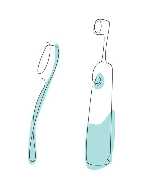 Toothbrush and electric tooth brush one line. Tooth care line art. Dental care Tooth Brush Aesthetic, Tooth Brush, Dental Aesthetics, Ramadan Kareem Pictures, Dental Art, Teeth Care, Dental Practice, Electric Toothbrush, Icon Set Vector