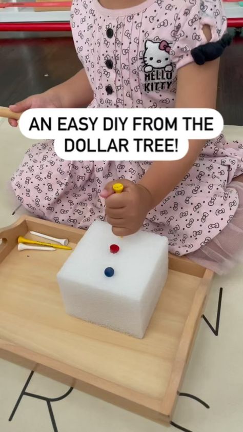 Dollar Tree Activities For Toddlers, Dollar Tree Montessori, Dollar Tree Toddler Activities, Diy Montessori Toys, Diy Kid Activities, Montessori Homeschool, Sensory Activities Toddlers, Montessori Toddler Activities, Sensory Table