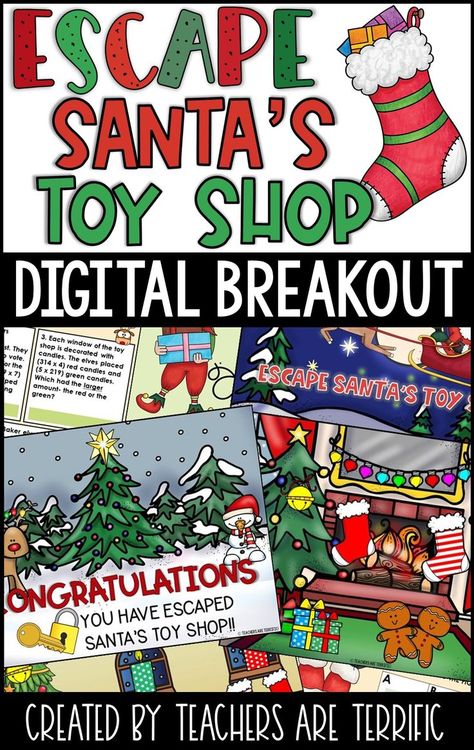 Let’s combine technology and the excitement of an escape room and try a Christmas digital breakout! You may already know how highly engaging an escape event can be. You might also be hesitant to try locks and boxes and the prep. I have you covered! The Escape Santa's Toy Shop is completely digital! No locks, no boxes, nothing to prep! Christmas Escape Room, Christmas Stem Activities, Classroom Decor Ideas, Brown Paper Lunch Bags, Multiplication Word Problems, 2nd Grade Activities, Stem Ideas, Stem Lab, Christmas Stem