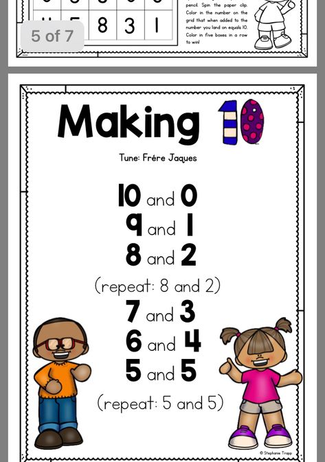 Making Ten Kindergarten, Doubles Song, Make A Ten, Daily 3 Math, Engage Ny Math, Make Ten, Math Songs, Classroom Songs, Eureka Math