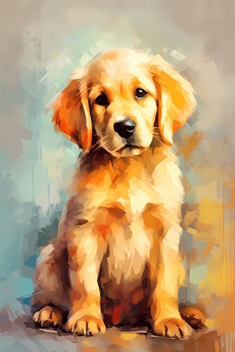 Retriever Drawing, Golden Retriever Drawing, Golden Retriever Painting, Cute Golden Retriever, Golden Retriever Art, Dog Portraits Painting, Dog Drawings, Bird Watercolor Paintings, Drawing Animals