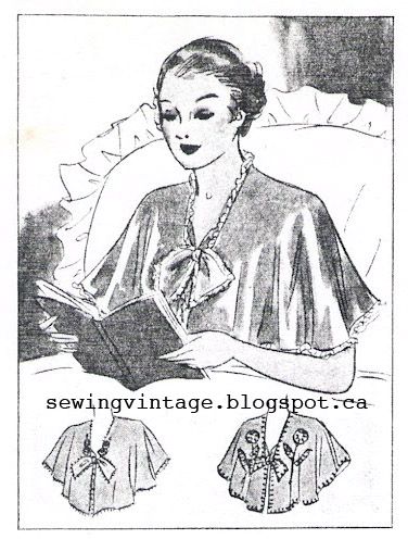 The Vintage Pattern Files: 1930's Sewing - Magic Bed Jacket...maybe for pictures? Bed Jacket Pattern, Bed Jacket, Sewing Lingerie, Easy Sewing Patterns, Fur Fabrics, Diy Dress, Warm Outfits, Vintage Lingerie, Jacket Pattern