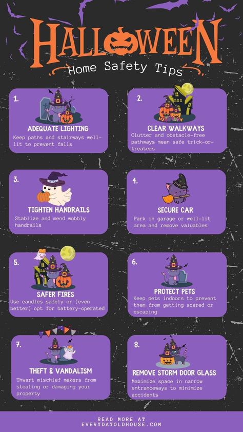 Prep your home for an amazing Halloween to welcome trick-or-treaters (and thwart thieves) with these safety tips #safehalloween Pumpkin Carving Ideas For Kids, Fun Pumpkin Carving Ideas, Fun Pumpkin Carving, Halloween Safety Tips, Firefighter Tools, Home Safety Tips, Halloween Safety, Amazing Pumpkin Carving, Pumpkin Carving Ideas