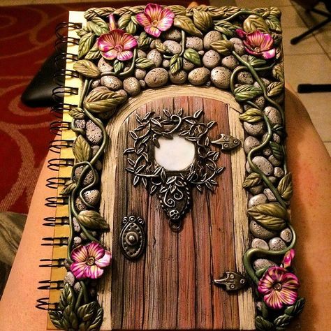 Polymer Clay and Instagram Polymer Clay Book Cover Tutorial, Polymer Clay Notebook Cover, Polymer Clay Journal Covers, Polymer Clay Book Cover, Polymer Clay On Canvas, Clay On Wood, Polymer Journal, Polymer Clay Journal, Polymer Clay Books