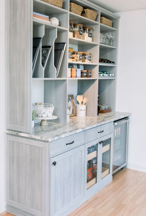 There are so many ways to design and organize your pantry so it works for you and your home. Adjustable shelves, pull-out drawers, and even room for a mini fridge are all possible when each inch of your pantry is used thoughtfully. Work with us for an expert design that makes the most of your space and follow along for more pantry design inspiration. Small Reach In Pantry, Mini Pantry, Stand Alone Pantry Cabinet With Microwave, Y’all Pantry Cabinet, Stand Alone Pantry Cabinet Wood, Diy Pantry Cabinet, 36” Wide Pantry Cabinet, Pantry Drawers, Pantry Laundry Room