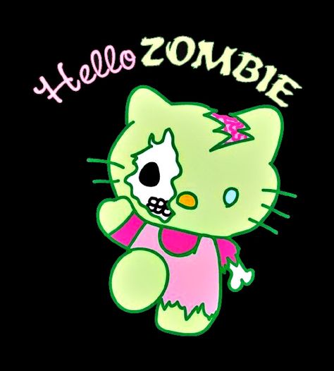 Hello Kitty Zombie, Halloween Kitties, Zombie Hello Kitty, Hello Zombie, Zombie Kitty, Dibujos Halloween, Hello Kitty Halloween Wallpaper, Art Sayings, Zombie Cake