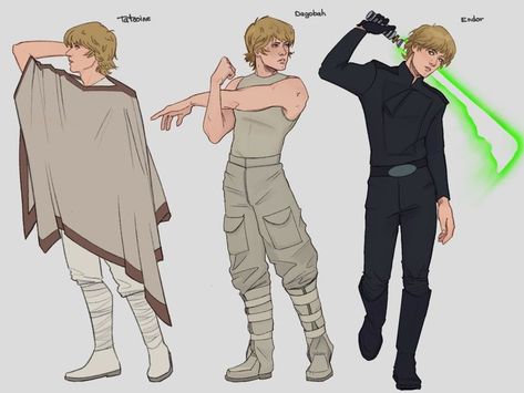 Arte Nerd, Star Wars Luke, Star Wars Trilogy, Star Wars Drawings, Star Wars 2, Star Wars Outfits, Star Wars Comics, Star Wars Costumes, Star Wars Artwork