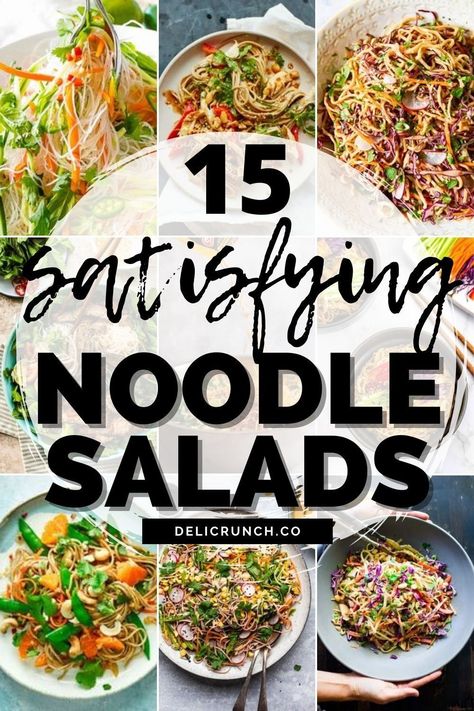 Cold Noodle Bowl Recipes, Cold Asian Chicken Noodle Salad, Asian Salad Noodle, Salads With Noodles, Fried Noodle Salad, Asian Noodle Salad Recipes Cold, Cold Noodle Salad Summer, Cold Rice Noodle Recipes, Cold Ramen Noodle Recipes