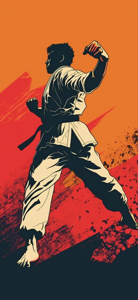 Karate Aesthetic Wallpaper, Karate Wallpaper, Karate Aesthetic, Karate Movies, Karate Video, Jiu Jitsu Gym, Orange Wallpapers, Martial Arts Gi, Aesthetic Wallpaper For Iphone