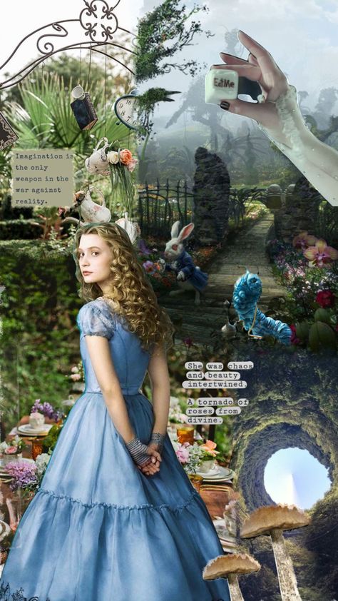 Wonderland #wonderland #alice #aliceinwonderlandwallpaper #wallpaper #trend #madhatter #aesthetic #shuffleinspo #shufflefyp Alice In Wonderland Live Action Wallpaper, Alice Through The Looking Glass Wallpaper, Wonderland Wallpaper Aesthetic, Alice In Wonderland Live Action Aesthetic, Alice Dress Aesthetic, Alice In Wonderland Live Action, Aesthetic Alice In Wonderland Wallpaper, Alice In Wonderland Aesthetic Poster, Alice In Wonderland Collage Wallpaper