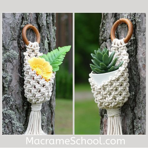 MACRAME POT HANGER TUTORIAL - DIY PLANTERS Diy Macrame Plant Hanger Tutorials, Macrame School, Crochet Plant Hanger, Macrame Plant Hanger Tutorial, Macrame Knots Tutorial, Macrame Knots Pattern, Diy Macrame Plant Hanger, Macrame Wall Hanging Patterns, Diy Plant Hanger