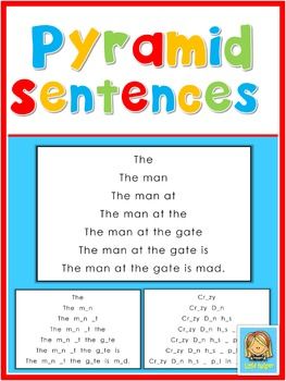 Sentence Reading For Grade 1, Sentence Pyramids Free, Sentence Pyramids, Free Sentence Pyramids, Fluency Pyramids Free, Reading Simple Sentences Kindergarten, Very First Sight Word Sentences, Phonics Words, Teaching Inspiration